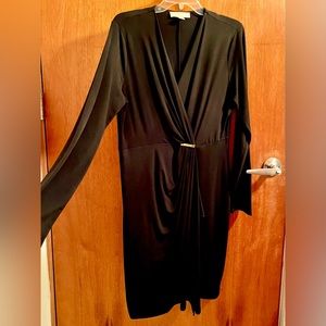 Black suit, long sleeves, draped in front, Michael Kors XL, Used only once